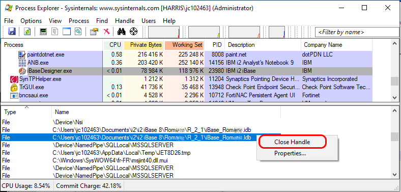 How to force delete an LDB file that prevents connecting to iBase