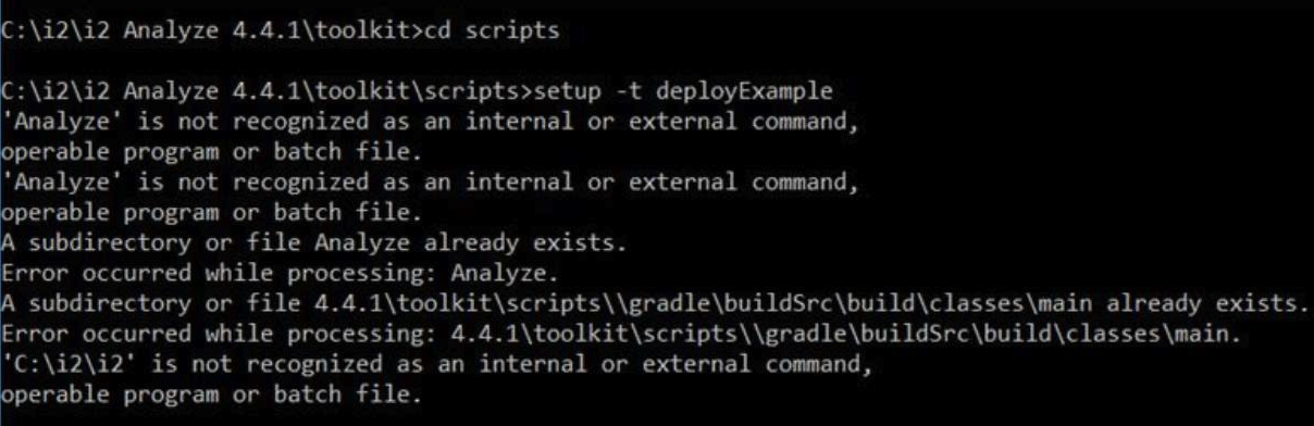 I2 Analyze deployment error – “Analyze” is not recognized as an 